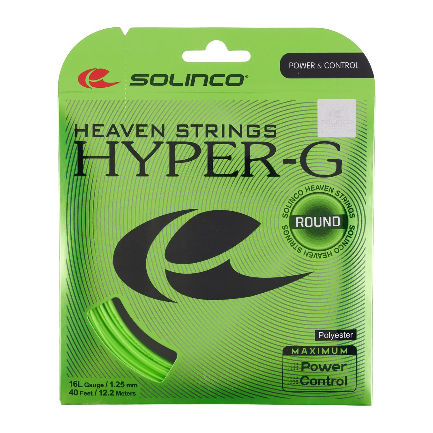 Solinco Hyper G Round Tennis String - 16L Gauge (12m, 1.25mm)